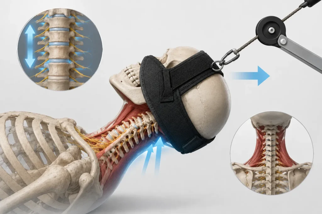 Trakcja szyjna kręgosłupa z pętlą Glissona – anatomia odcinka szyjnego i mechanizm odciążenia krążków międzykręgowych